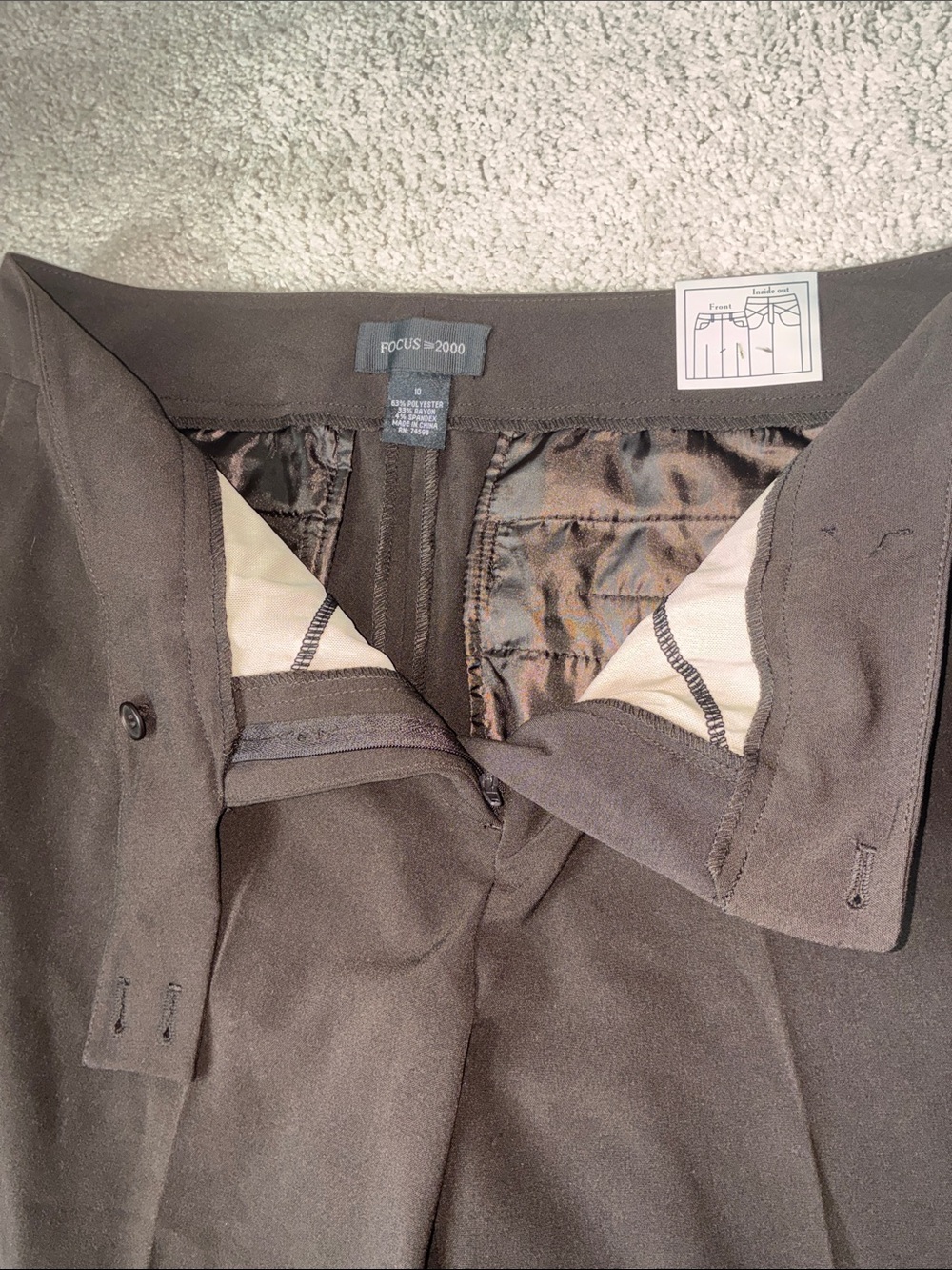 New Dark Brown Women's Wide-Leg Dress Pants slacks size 10 - Picture 2 of 6